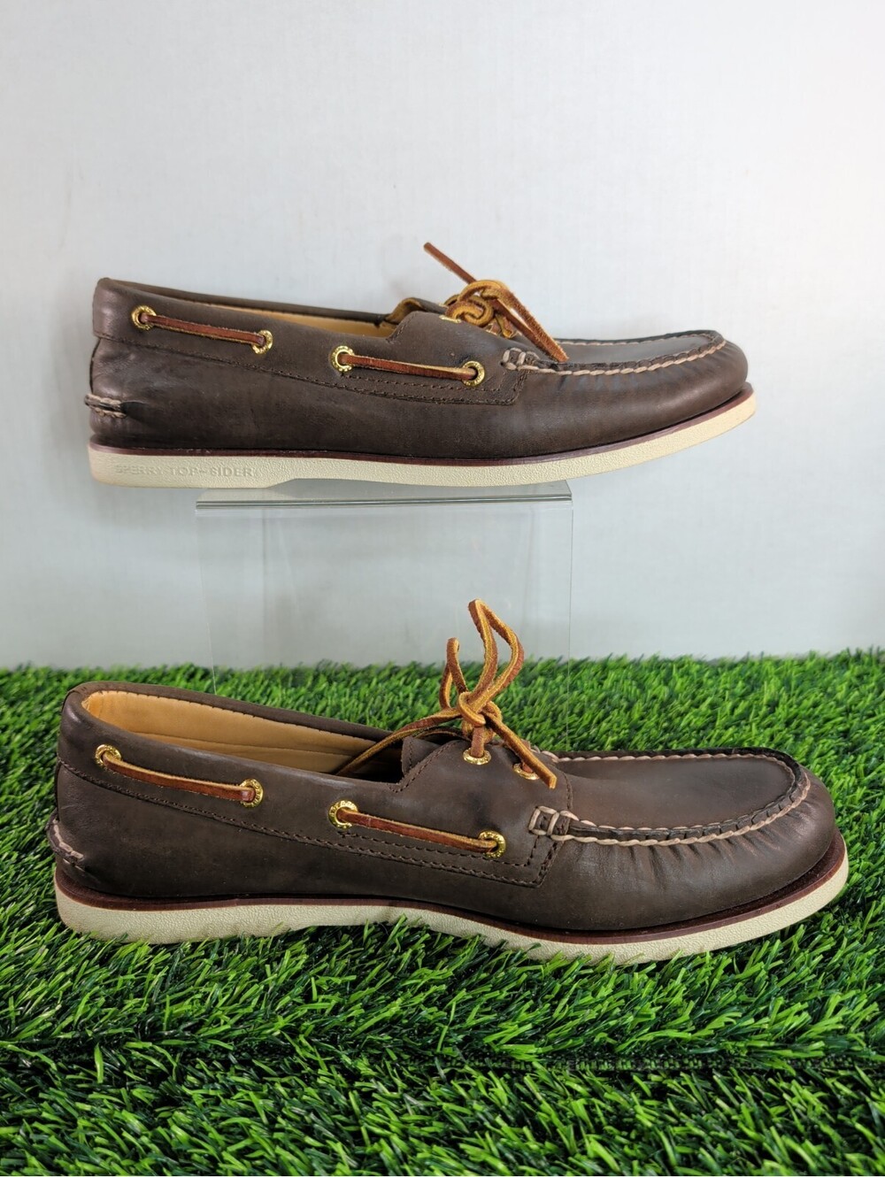 Sperry Gold Cup Authentic Original 2-Eye Mens Size 10.5 Boat Shoes Brown Leather